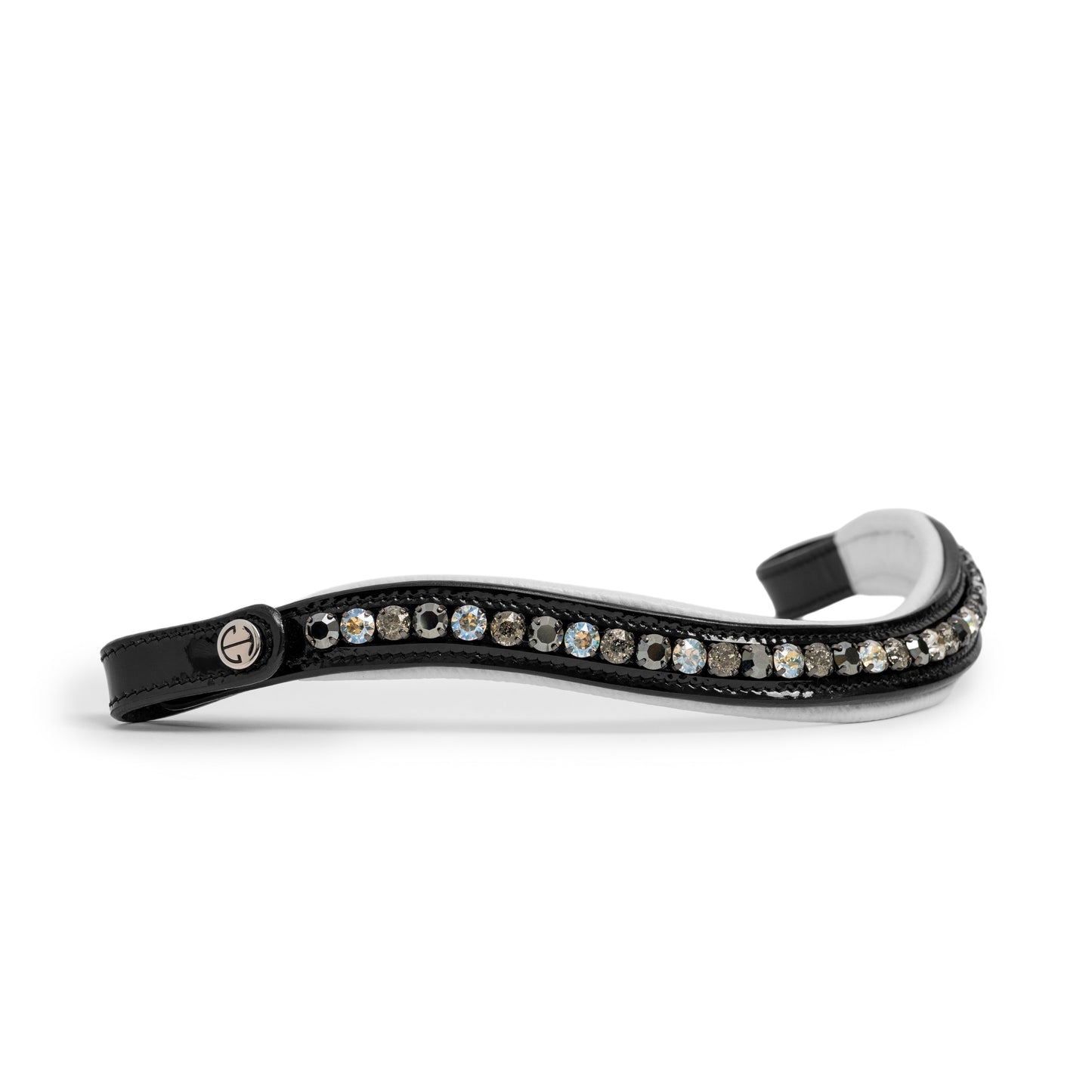 Halter Ego - Mont Blanc Black Patent Double Bridle With White Padding