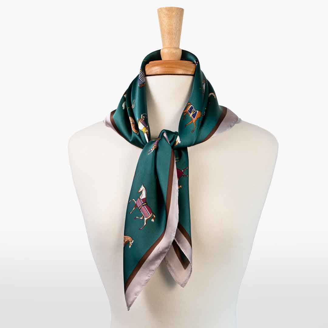 Urban Equestrian Hunt Club - Stylized Equestrian Scarf in Deep Teal