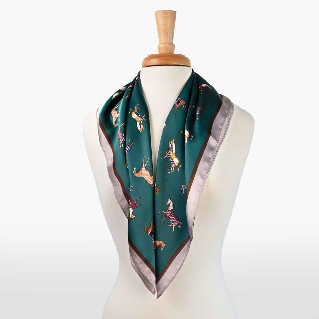 Urban Equestrian Hunt Club - Stylized Equestrian Scarf in Deep Teal