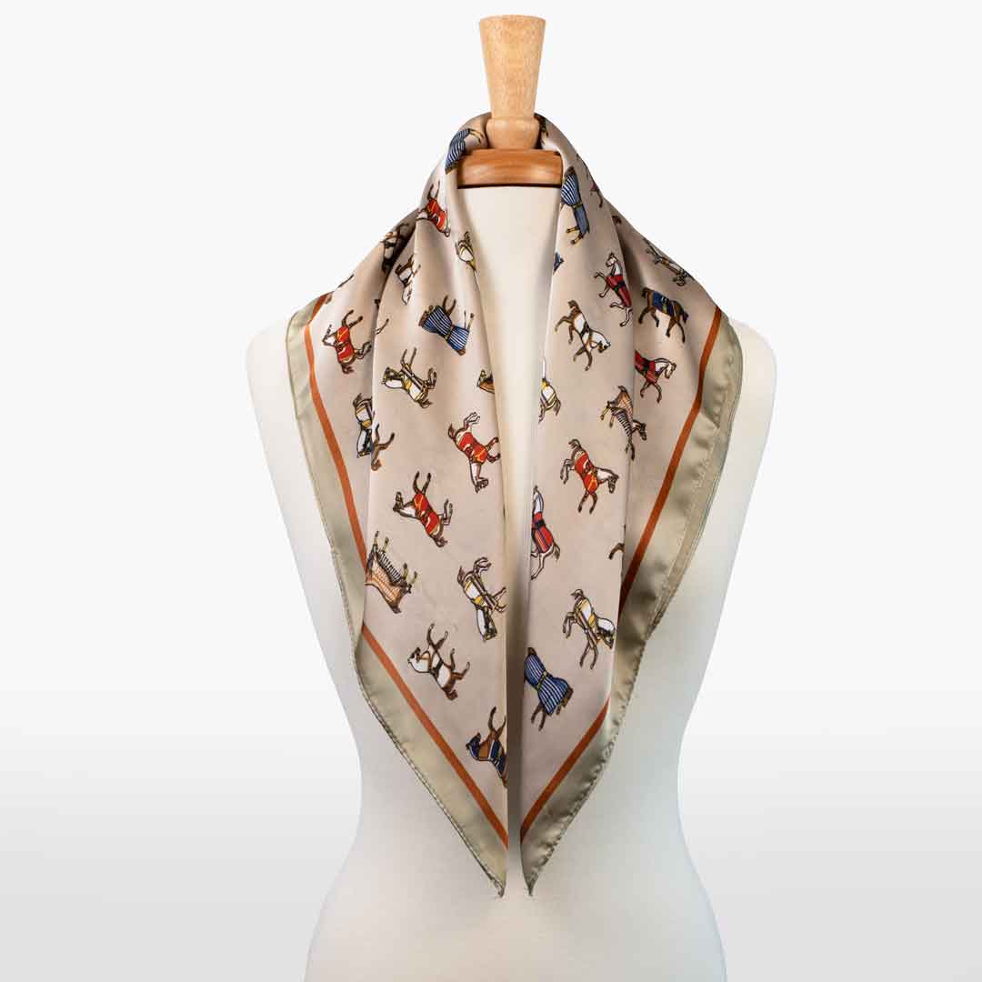 Urban Equestrian Hunt Club - Stylized Equestrian Scarf in Taupe