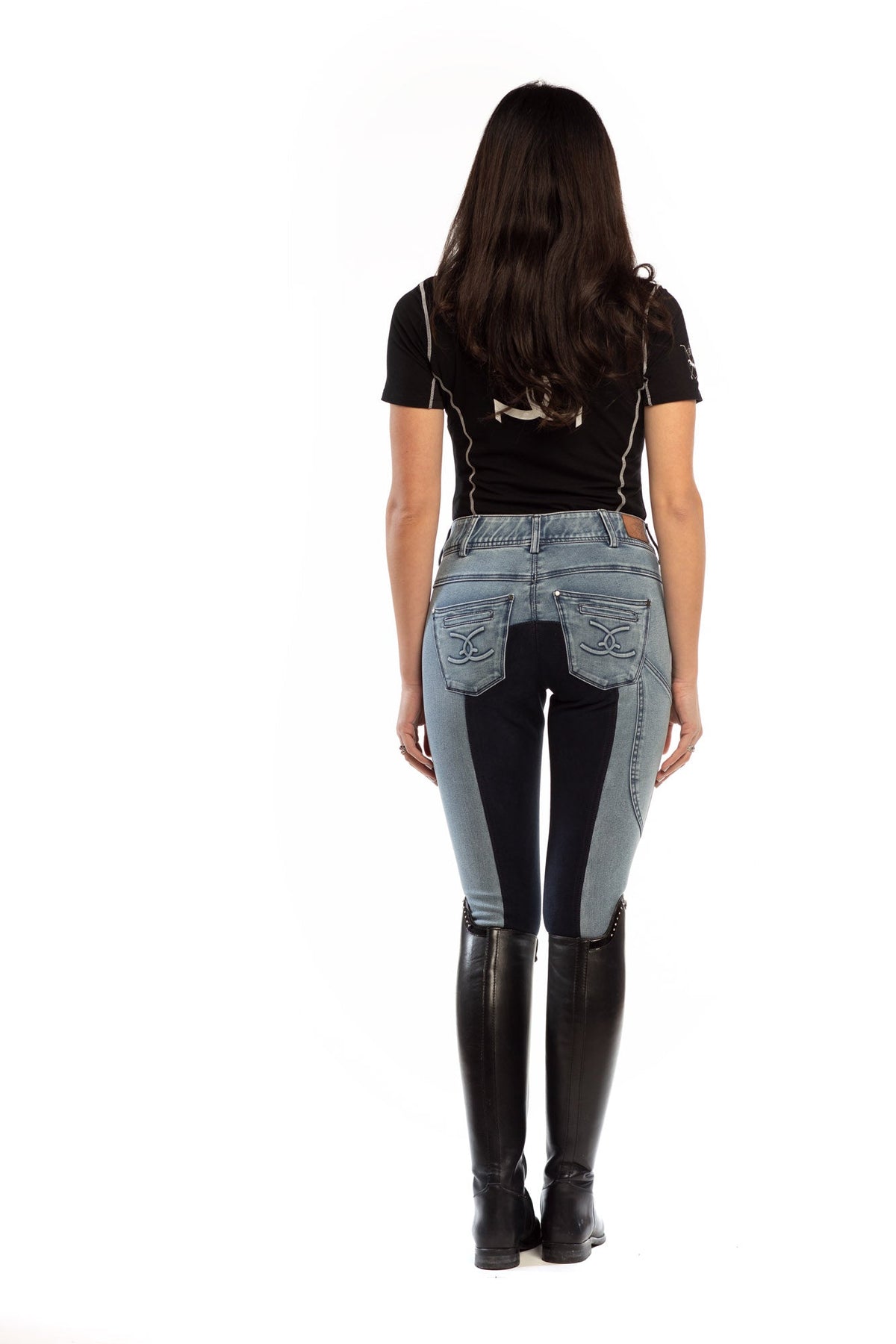 Goode Rider - NEW Equestrian Jean - Full Seat with Cell Phone Pocket | 4-way stretch - Faded Blue
