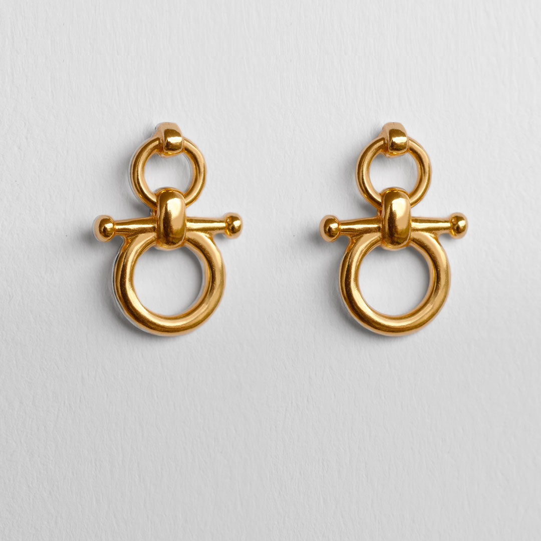 Urban Equestrian - Ocala - Single Horse Bit Equestrian Earring in Gold