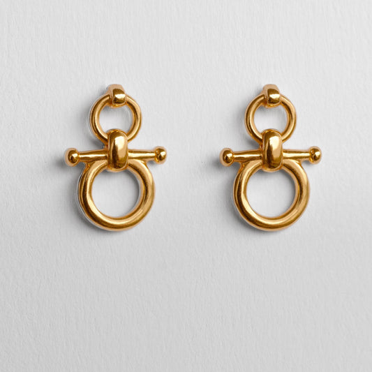 Urban Equestrian - Ocala - Single Horse Bit Equestrian Earring in Gold