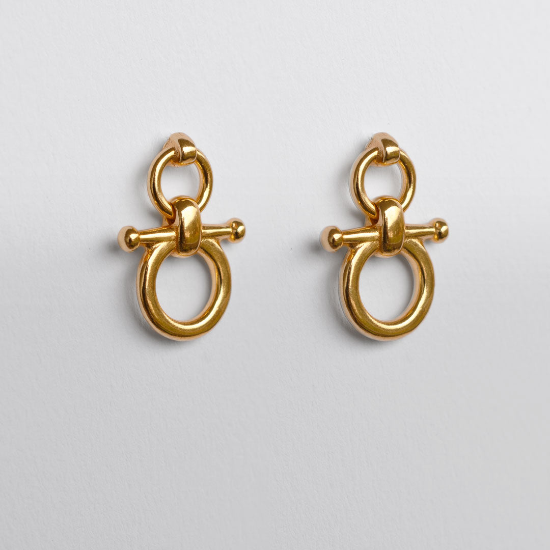 Urban Equestrian - Ocala - Single Horse Bit Equestrian Earring in Gold