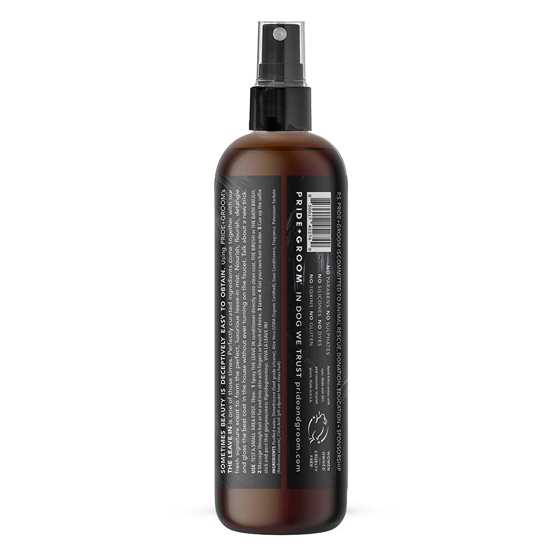 PRIDE+GROOM THE LEAVE IN Dog Detangling Leave in Spray — Detangling, Moisturizing & Conditioning Leave In Spray for Dogs