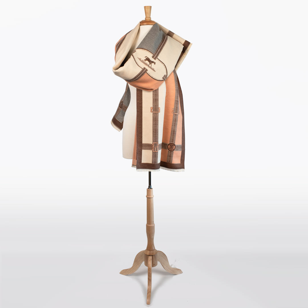 Urban Equestrian Cavelleti -  Equestrian Motif Luxe Shawl