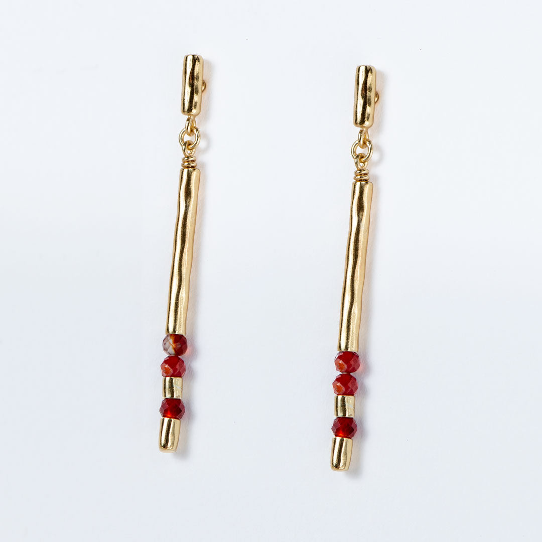 Urban Equestrian - Prism - Carnelian Horseshoe Coin Earring