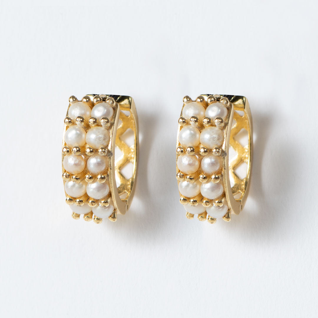 Urban Equestrian - Prism - Pearl Horseshoe Coin Earring