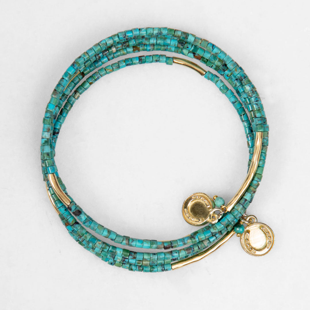 Urban Equestrian - Prism - Turquoise Horseshoe Coin Earring