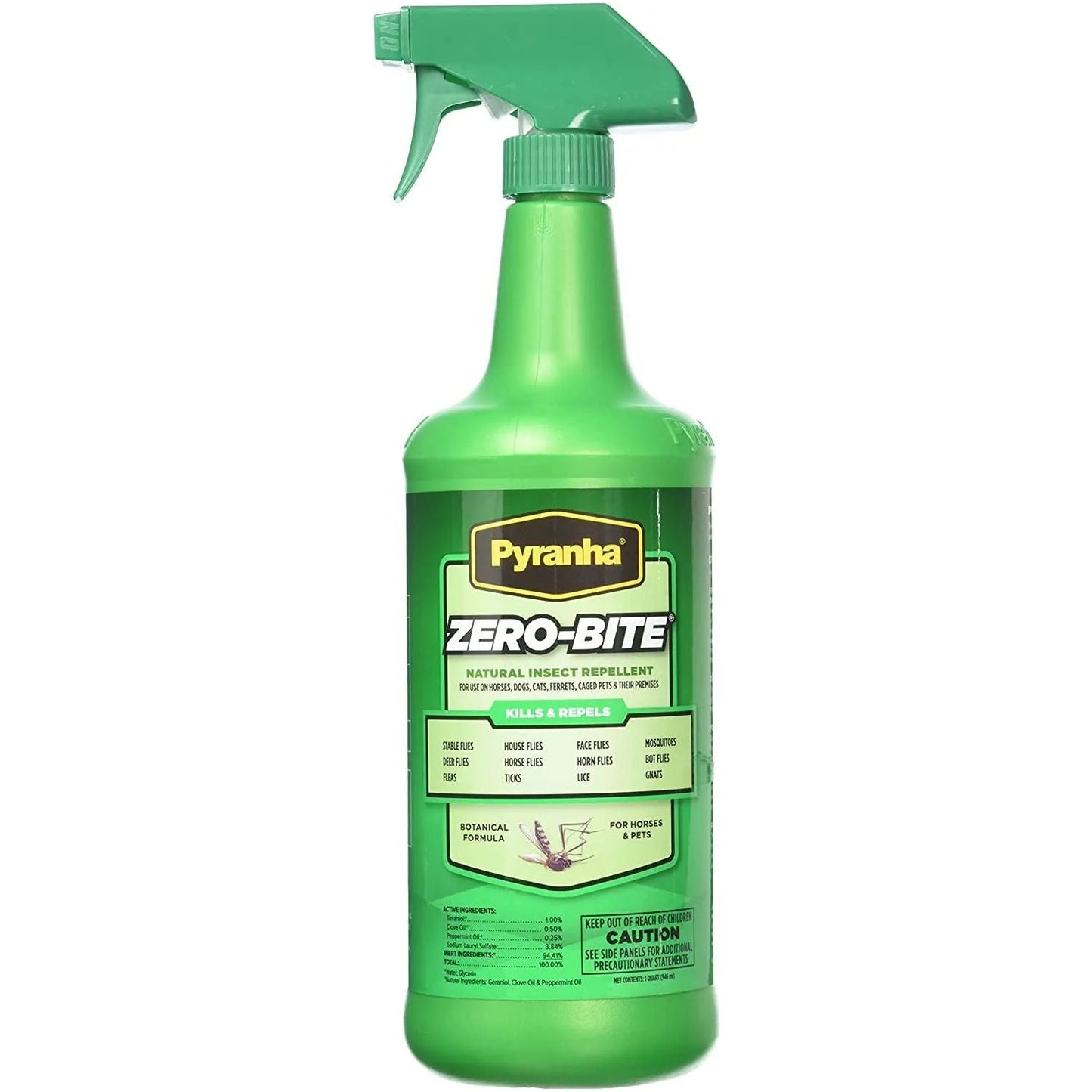 Pyranha Zero-Bite Natural Insect Spray 32 oz Horse Fly Repellent