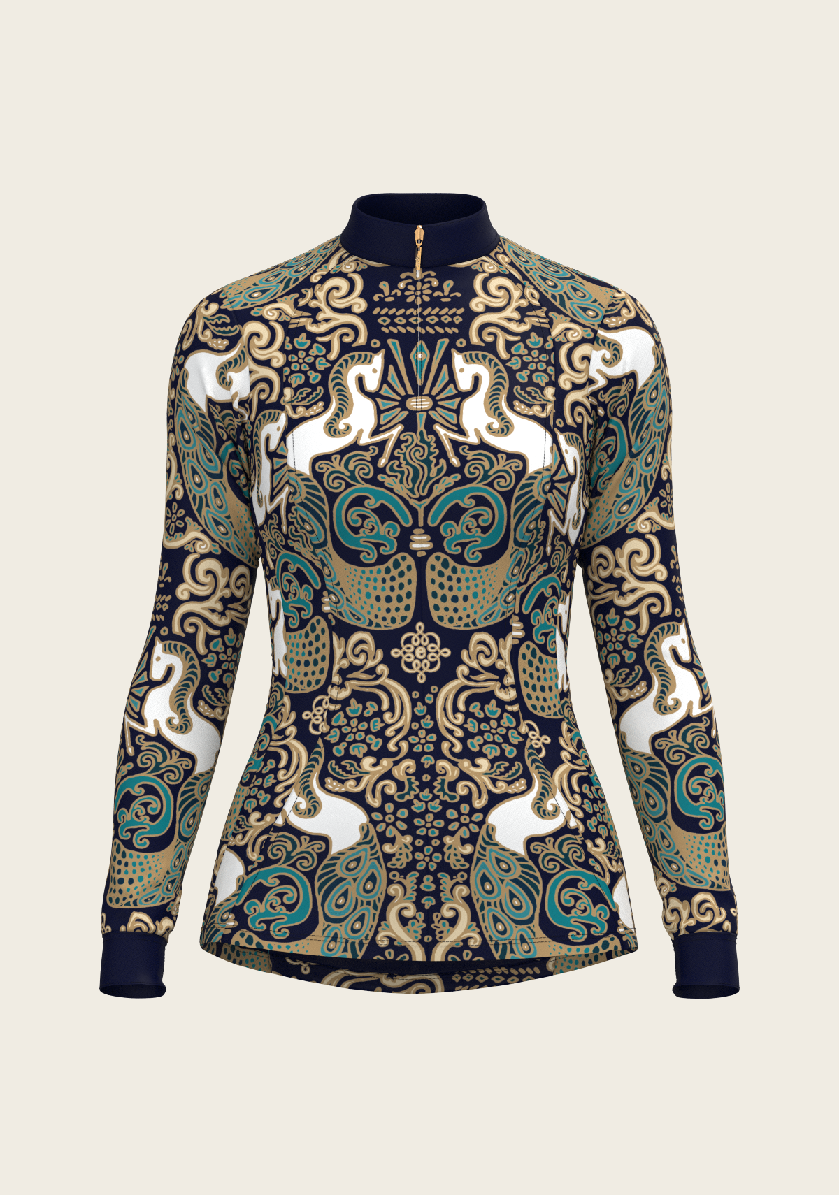 Espoir - Mermaid Horses Quarter Zip Sun Shirt