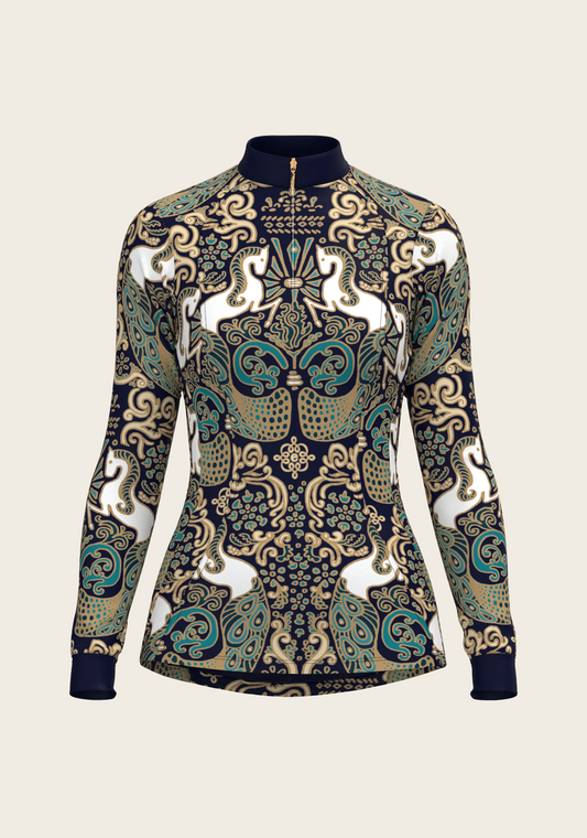Espoir - Mermaid Horses Quarter Zip Sun Shirt