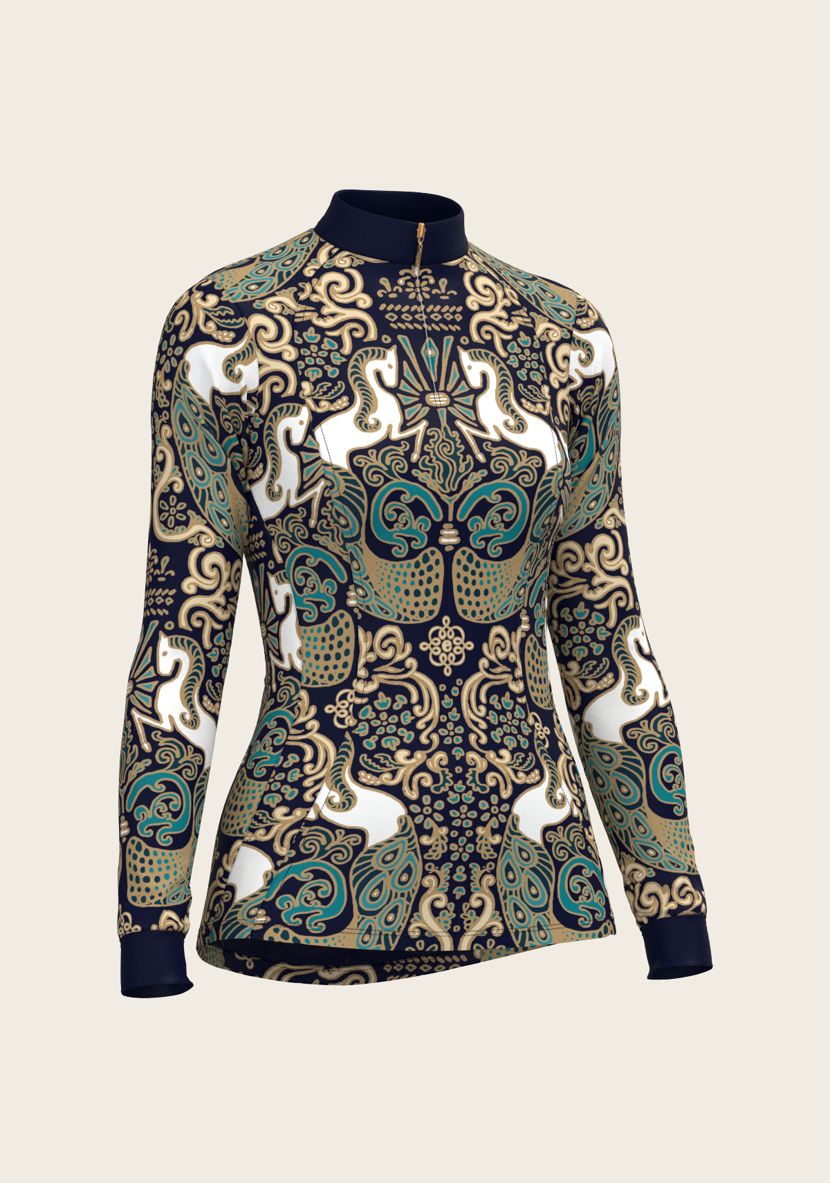 Espoir - Mermaid Horses Quarter Zip Sun Shirt