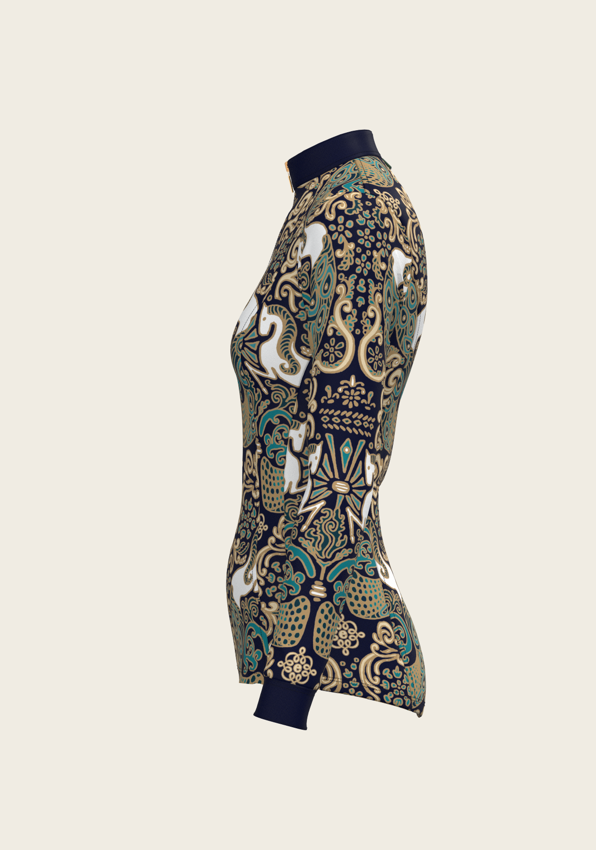 Espoir - Mermaid Horses Quarter Zip Sun Shirt