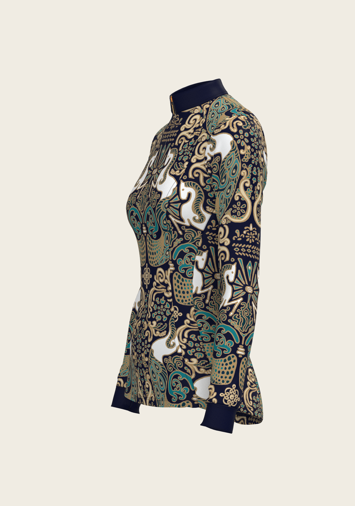Espoir - Mermaid Horses Quarter Zip Sun Shirt