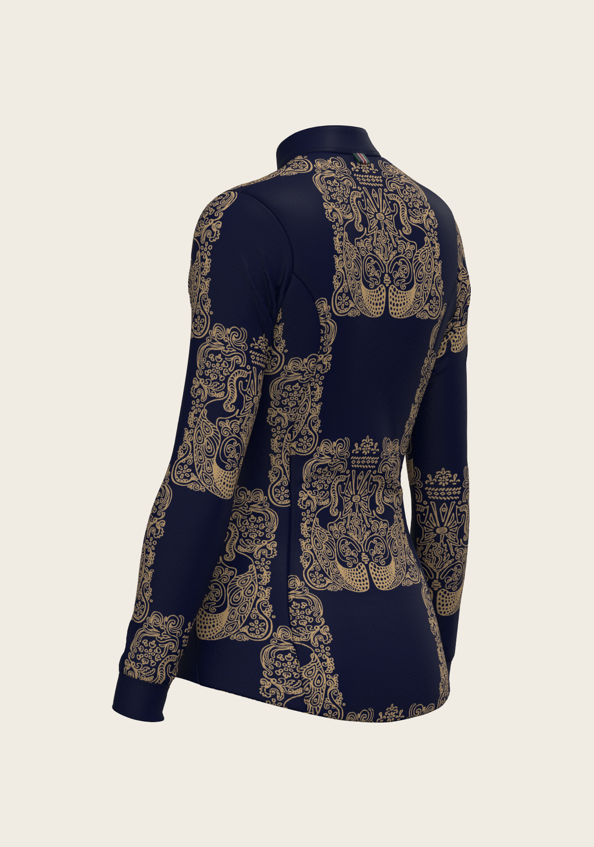 Espoir - Mermaid Horses in Navy and Gold Quarter Zip Sun Shirt