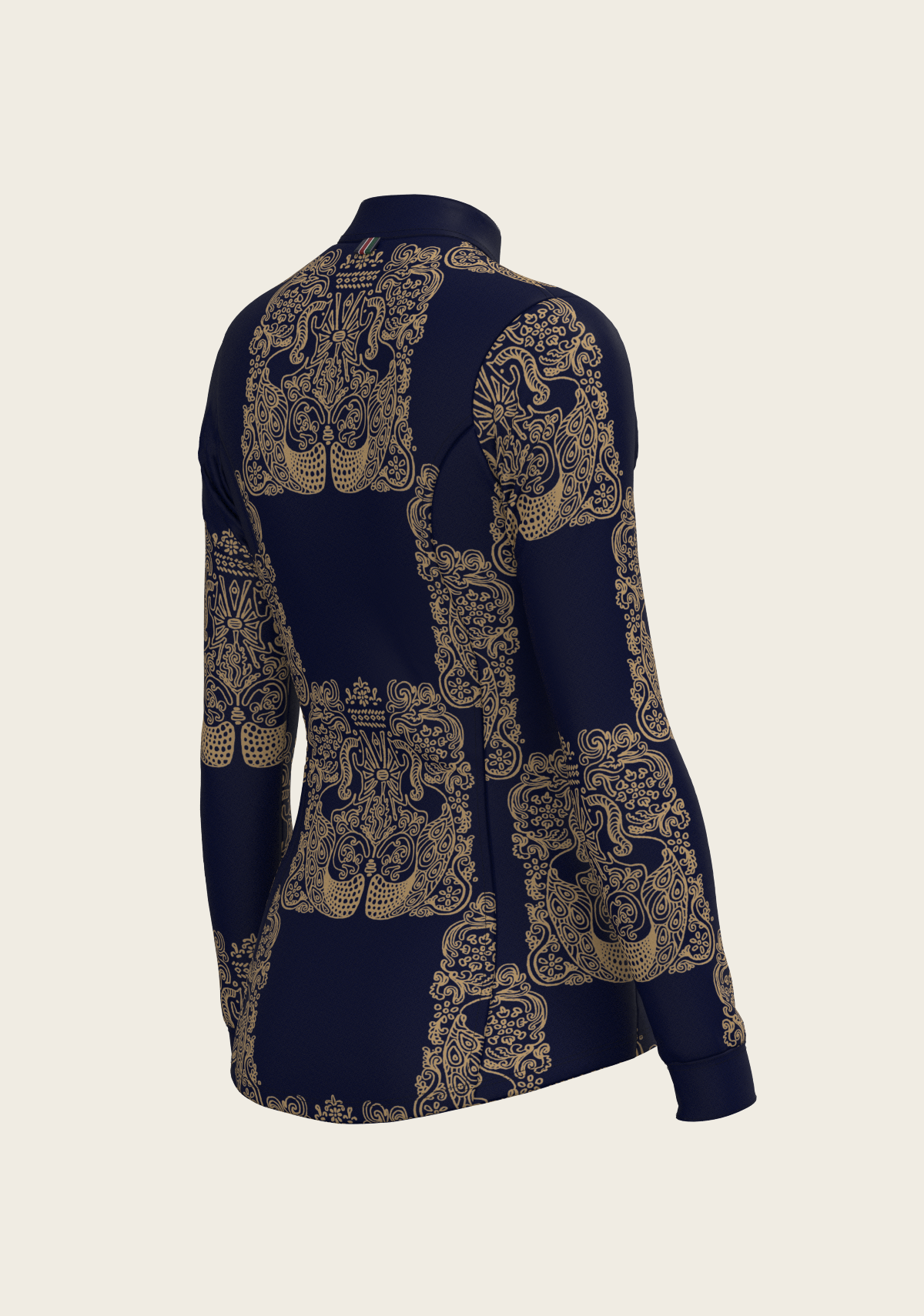 Espoir - Mermaid Horses in Navy and Gold Quarter Zip Sun Shirt