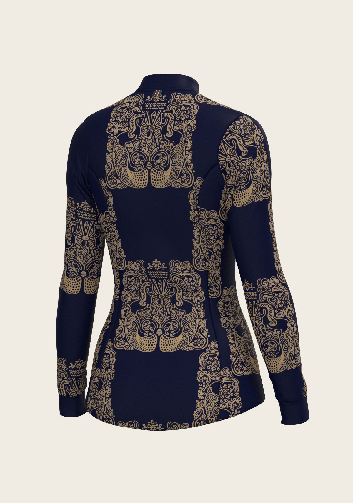 Espoir - Mermaid Horses in Navy and Gold Quarter Zip Sun Shirt