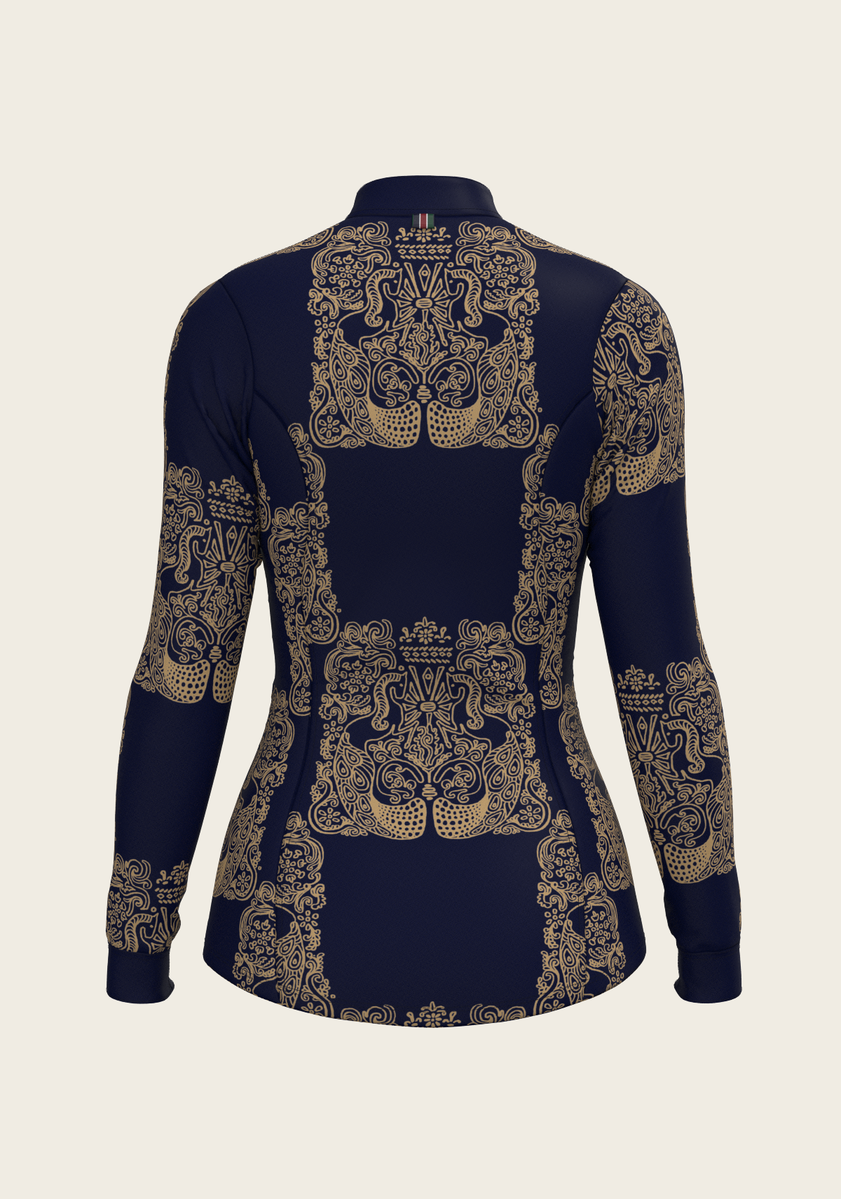 Espoir - Mermaid Horses in Navy and Gold Quarter Zip Sun Shirt