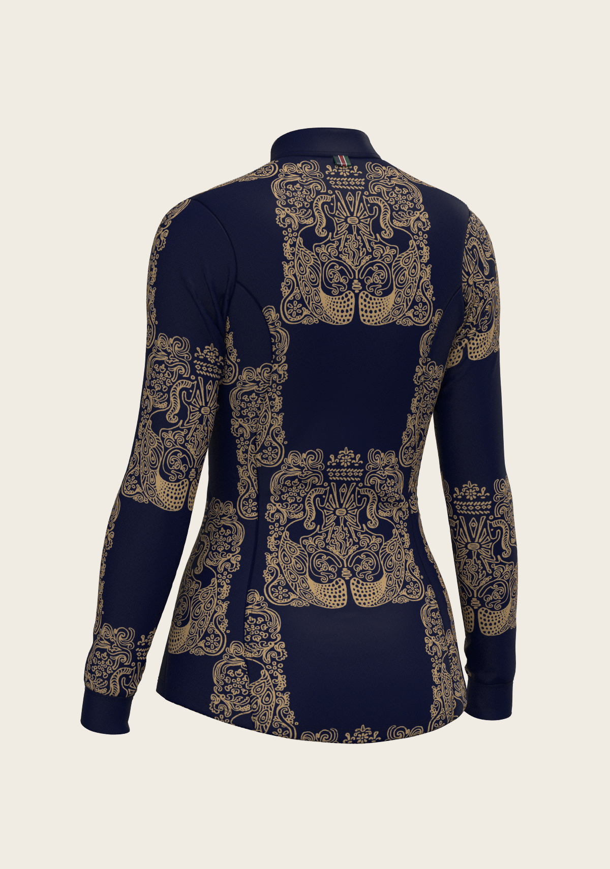 Espoir - Mermaid Horses in Navy and Gold Quarter Zip Sun Shirt
