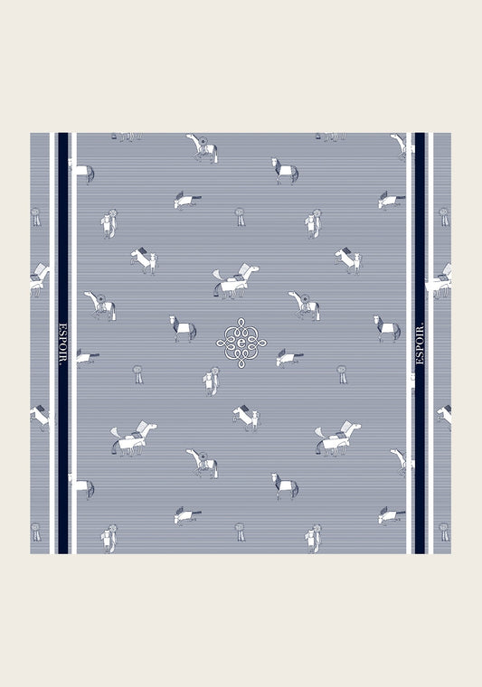  Espoir - Navy Stripes Square Scarf