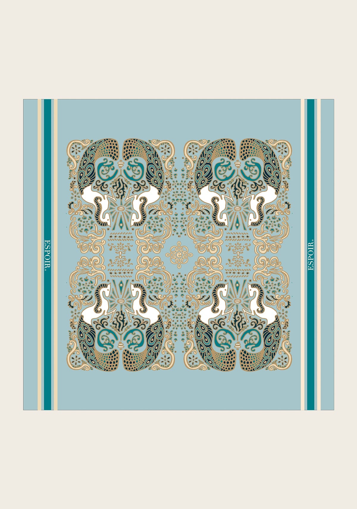 Espoir 0 Mermaid Horses on Skye Blue Square Scarf