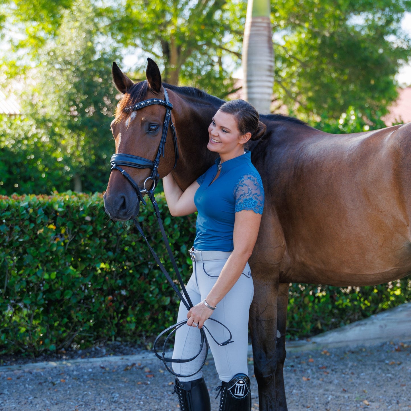 Halter Ego - Evolution Mid Waist Full Seat Breeches - Light Alloy Gray