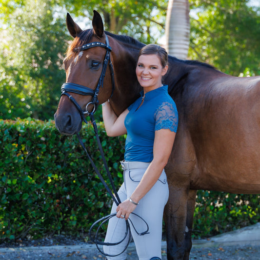 Halter Ego - Evolution Mid Waist Full Seat Breeches - Light Alloy Gray