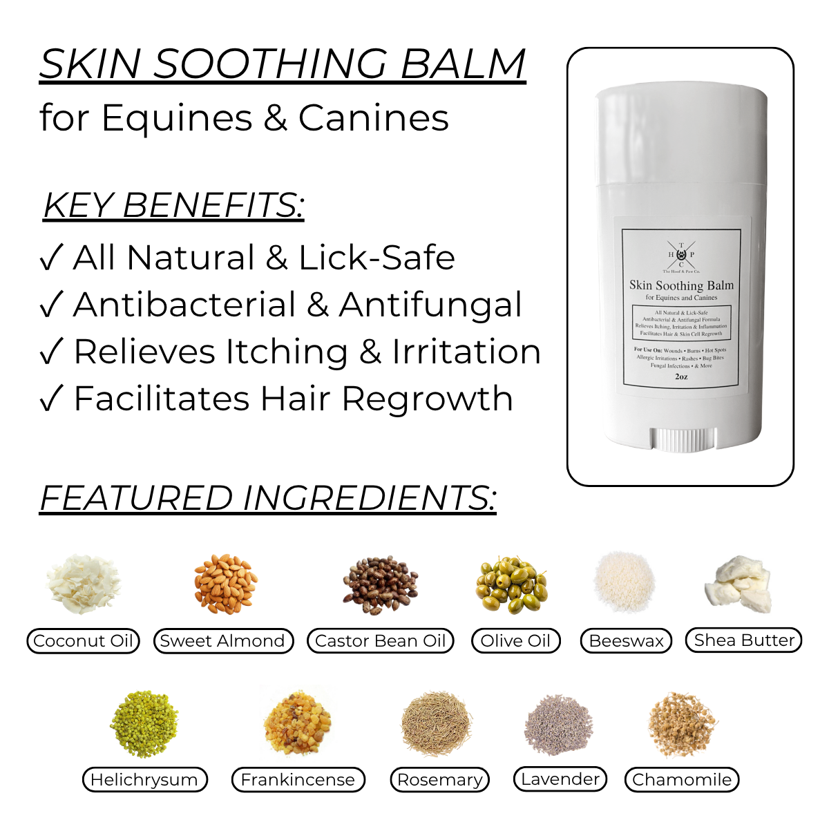 The Hoof & Paw Co. Skin Soothing Balm for Dogs & Horses - 2oz