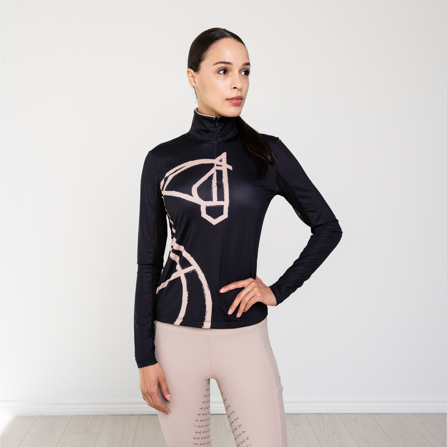 Uniqcorn Exceptionnel Haute Voyage Collection Long Sleeve Sun Shirt "Painted Horse" Black