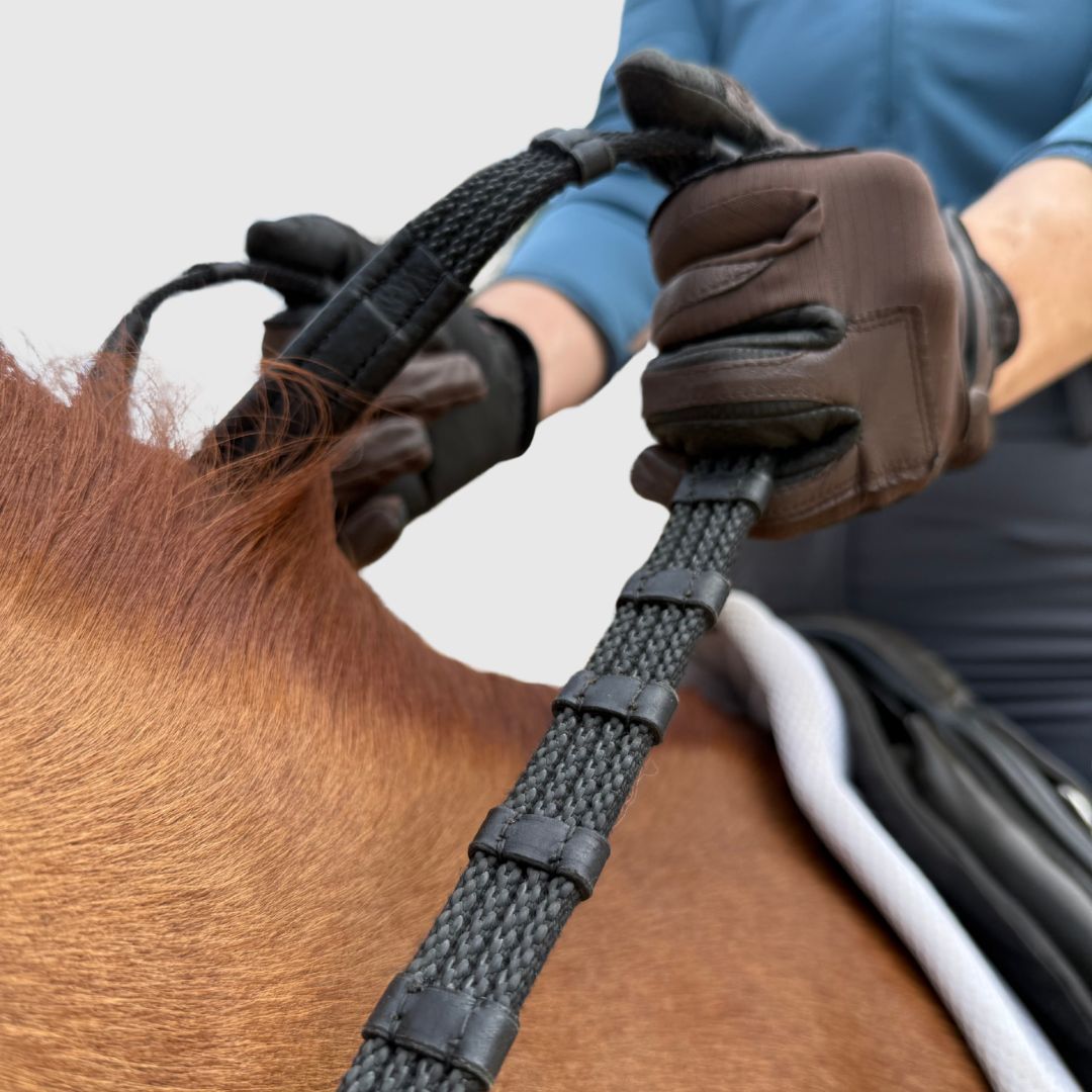 Correct Connect - Sure Grip Rubber Rein with 1" Hand Stop