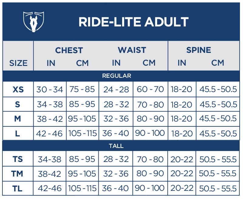 Tipperary RIDE-LITE Adult Protective Horse Riding Vest