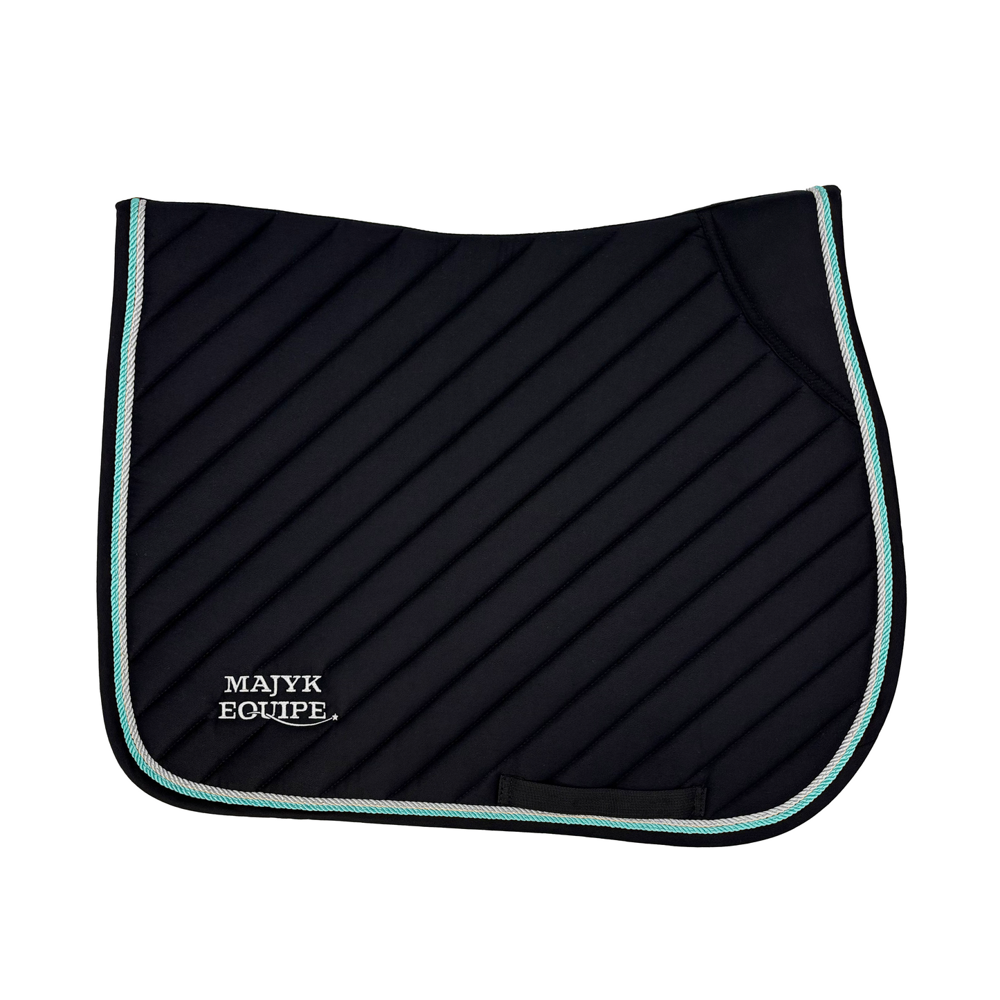 Majyk Equipe - Black Cotton Oblique Euro Saddle Pad