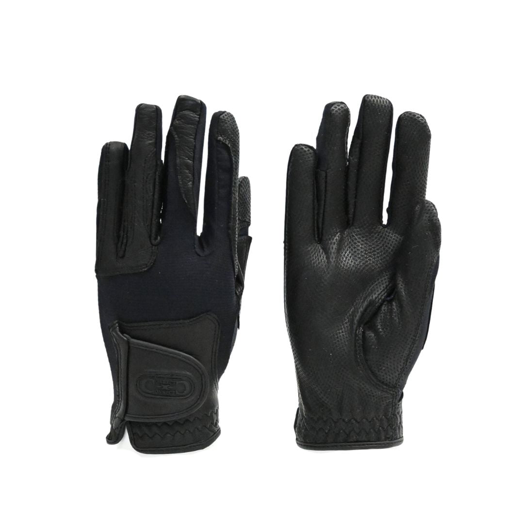 Correct Connect - Tackified Copper Tech™️ Leather Premium Riding Glove in Black