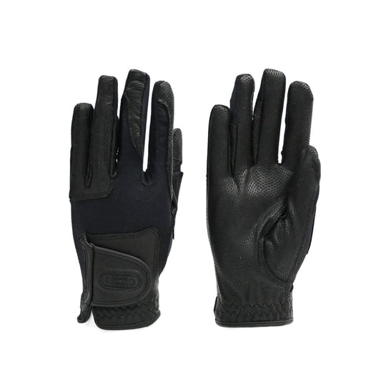 Correct Connect - Tackified Copper Tech™️ Leather Premium Riding Glove in Black