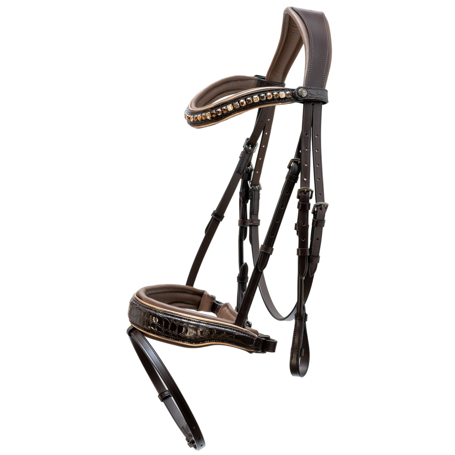 Halter Ego - The Sun King Brown Patent Leather Snaffle Bridle