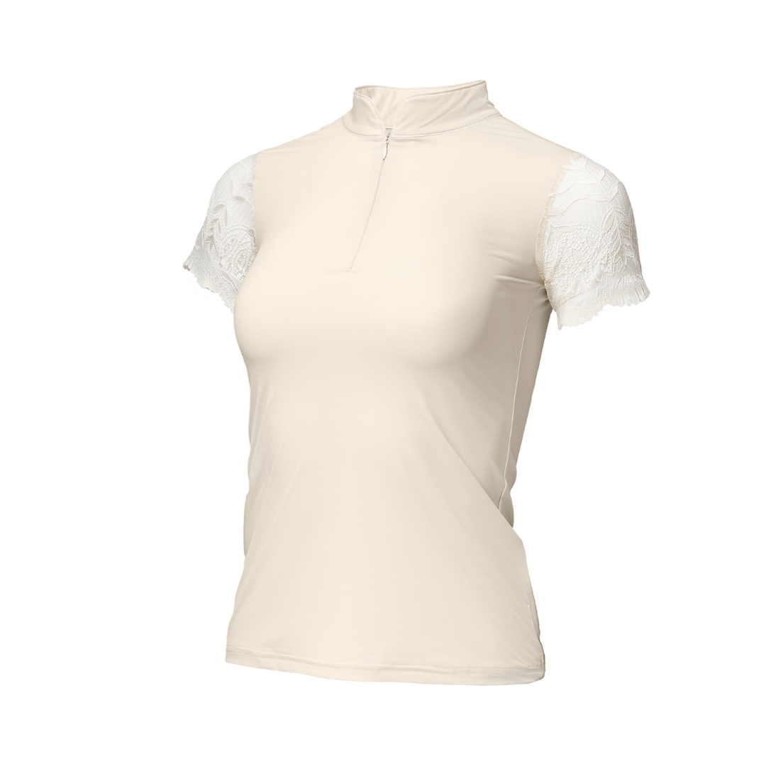 Halter Ego - Charlie Short Sleeve Lace Riding Shirt - Ecru