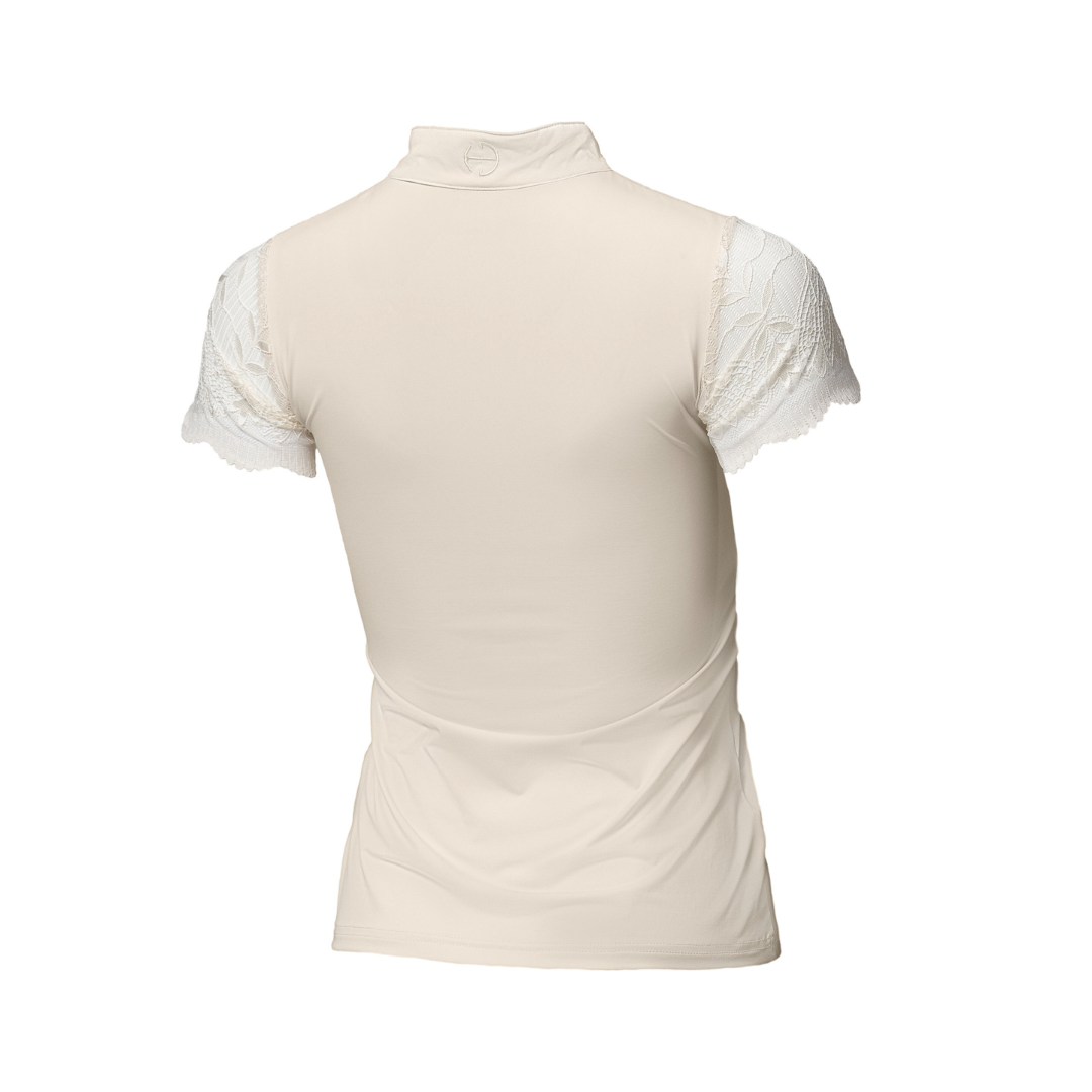Halter Ego - Charlie Short Sleeve Lace Riding Shirt - Ecru