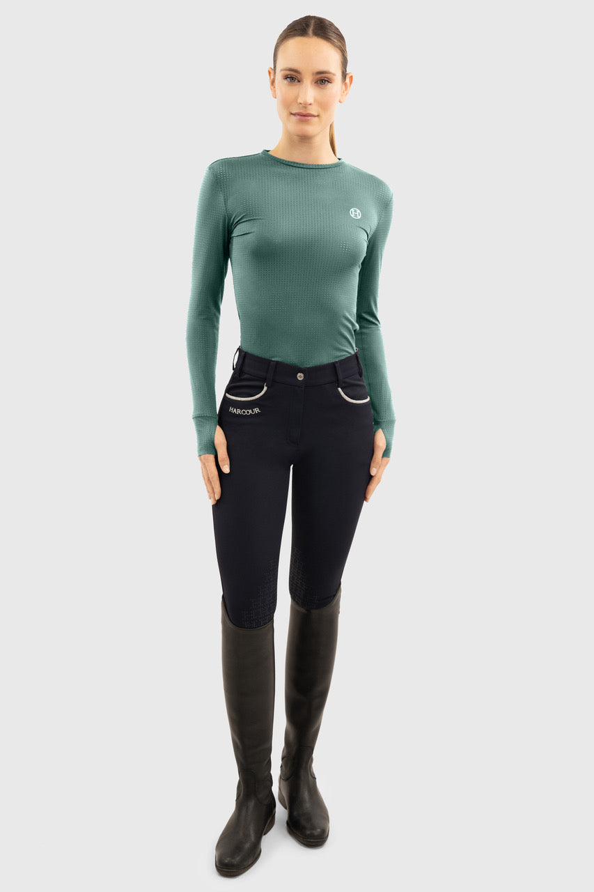 Harcour USA - Bluvea Women's Perforated Long Sleeve Crew Neck