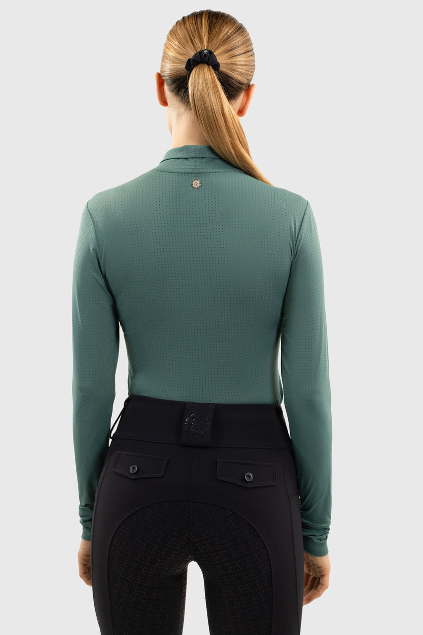 Harcour USA - Venti Women's Mock Neck Perforated Long Sleeve Technical Shirt