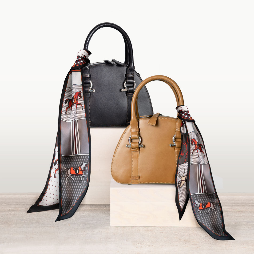 Urban Equestrian Kella - Horse Bit Vanity Luxury Leather handbag in Black