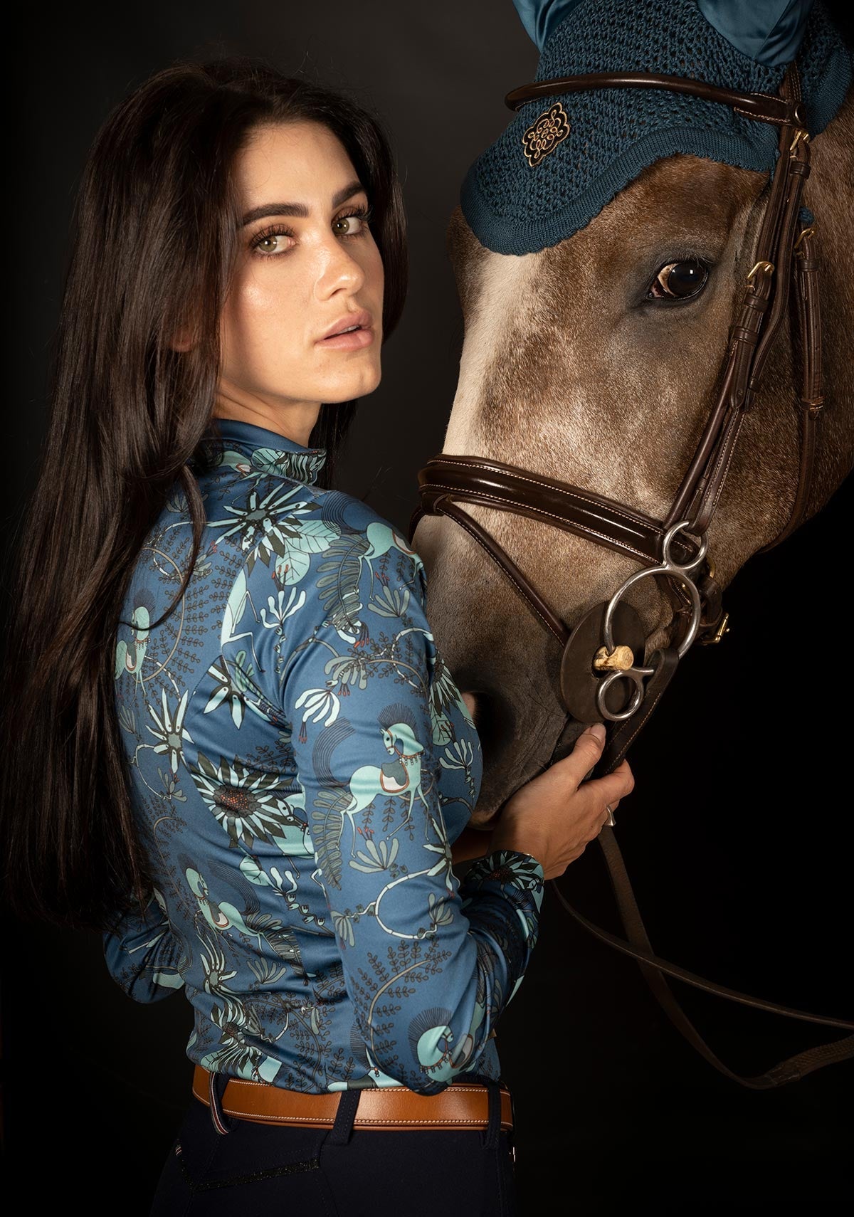 Espoir - Mint Magic on Harbor Blue Quarter Zip Sun Shirt