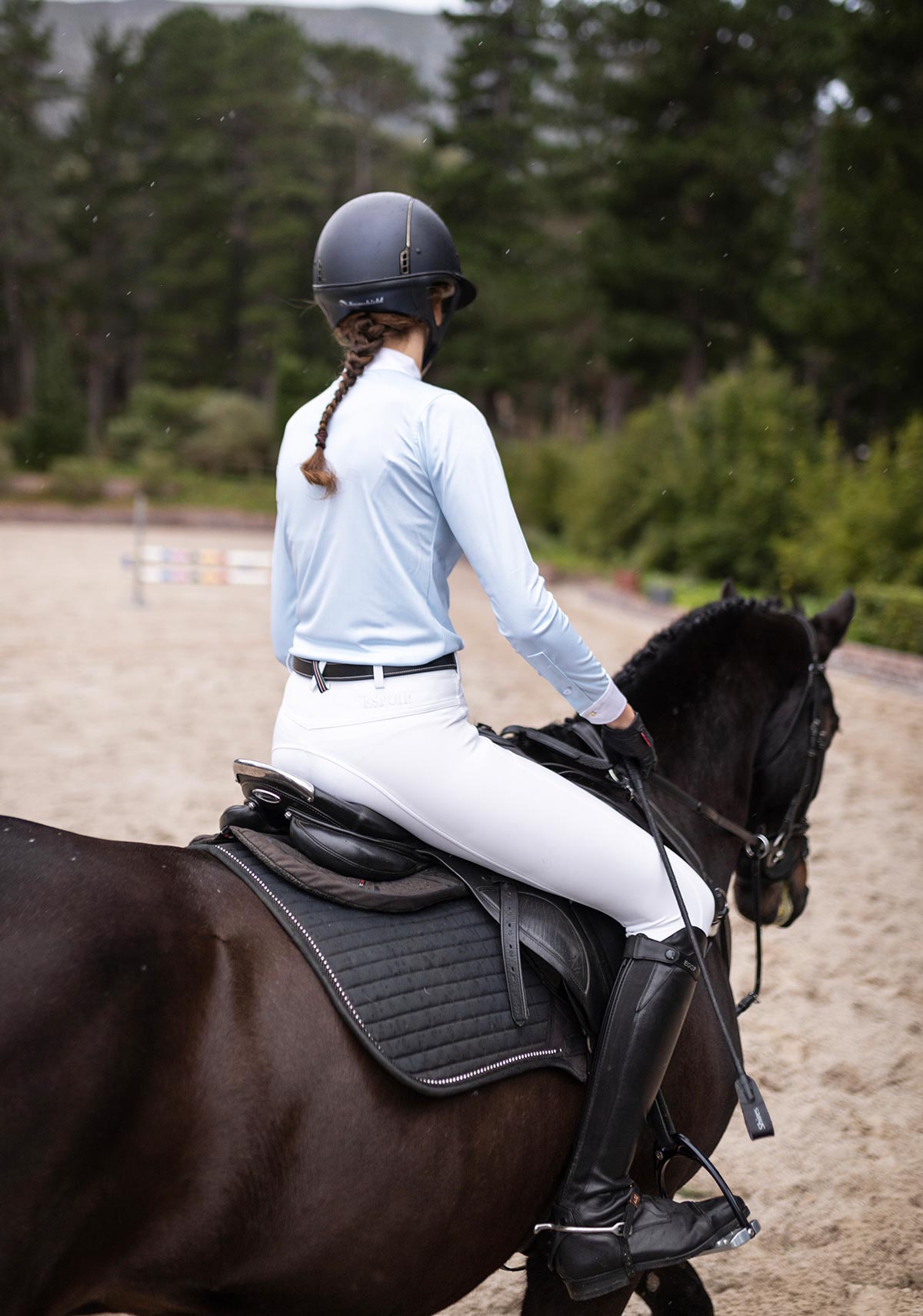 Espoir - Stripes in Skyblue Short Zip Long Sleeve Show Shirt