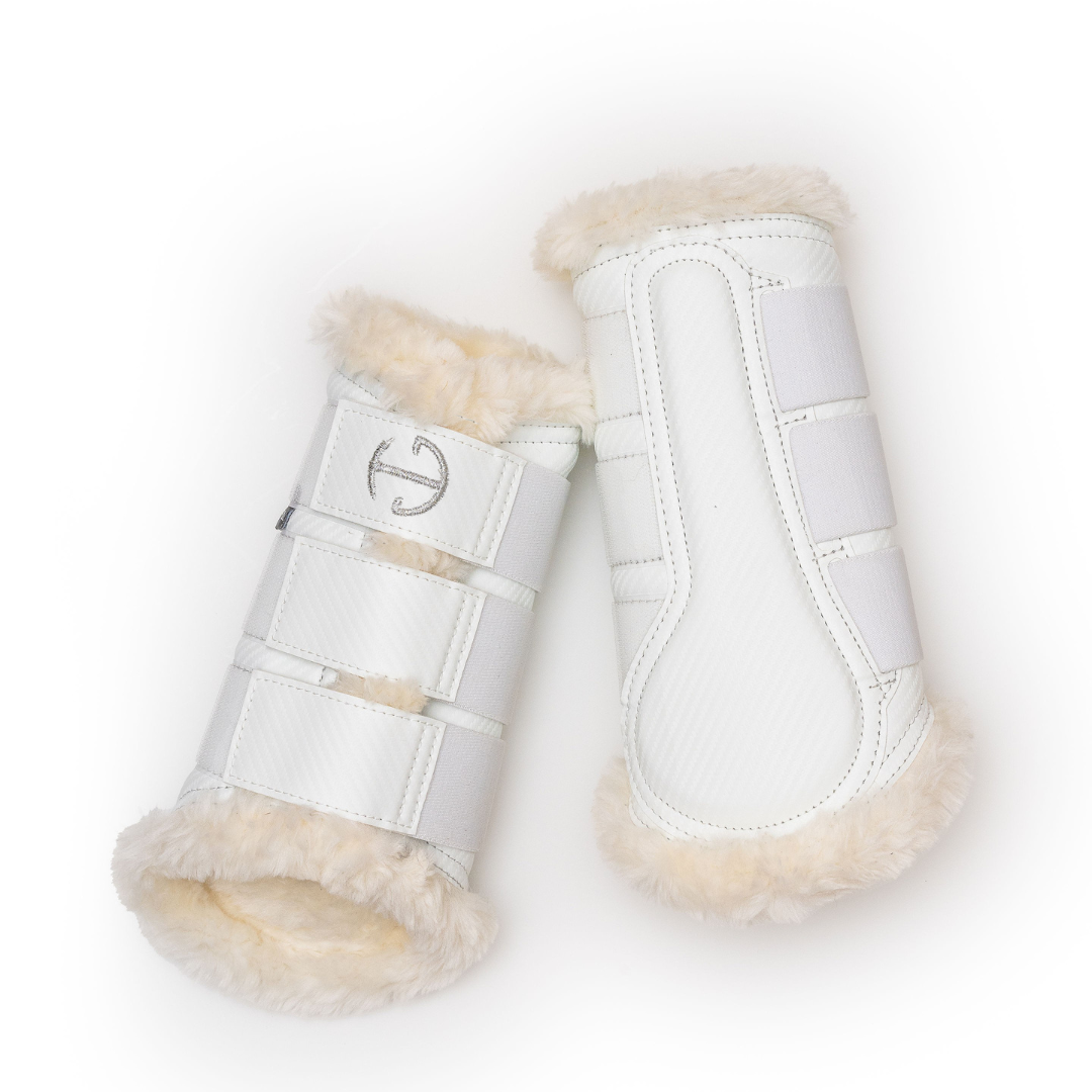 Halter Ego - Carbon Tech Collection Brushing Boots - White / Natural