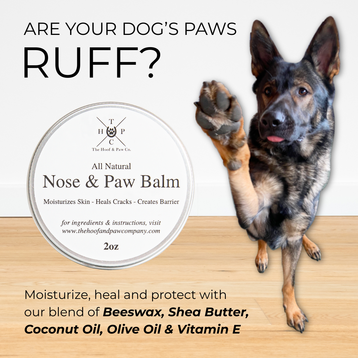 The Hoof & Paw Co. Nose & Paw Balm for Dogs - 2oz