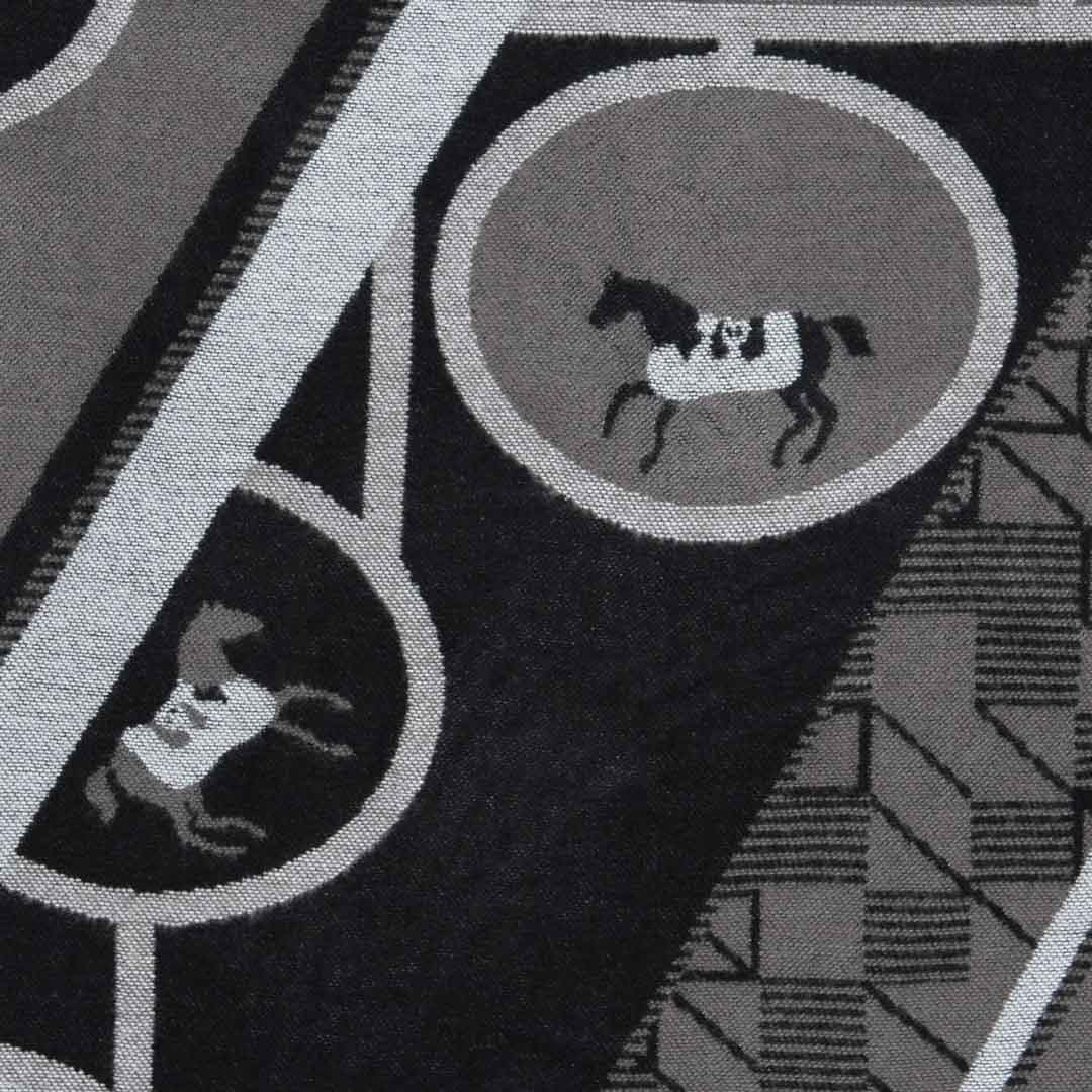 Urban Equestrian Adina -  Equestrian Motif Shawl in Charcoal Wrap
