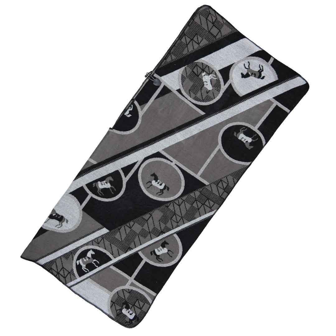 Urban Equestrian Adina -  Equestrian Motif Shawl in Charcoal Wrap
