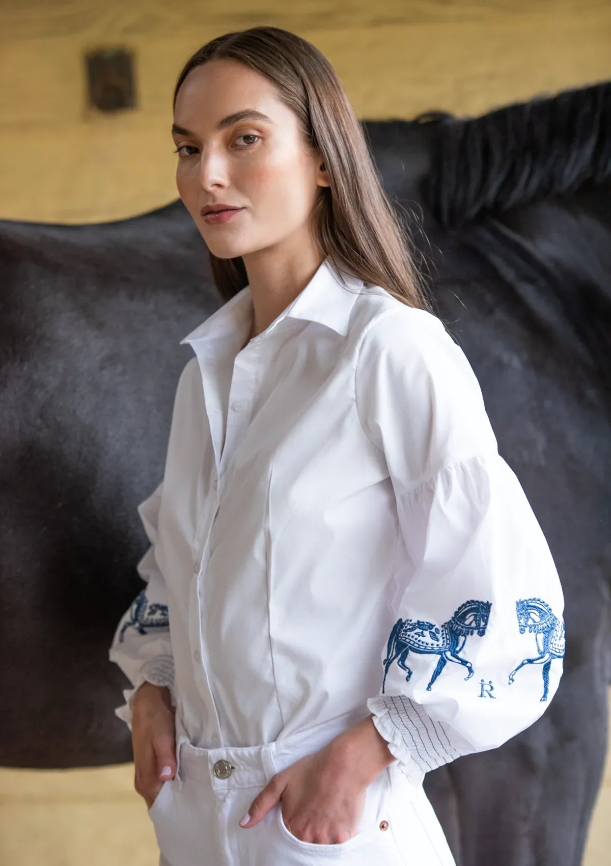 Rönner | Annie Shirt Embroidered | White