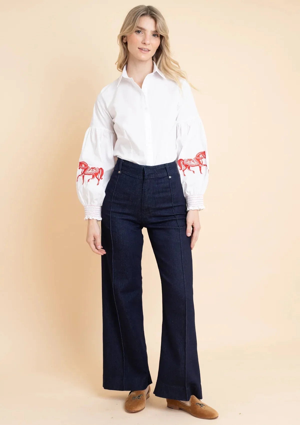 Rönner | Annie Shirt Embroidered | White