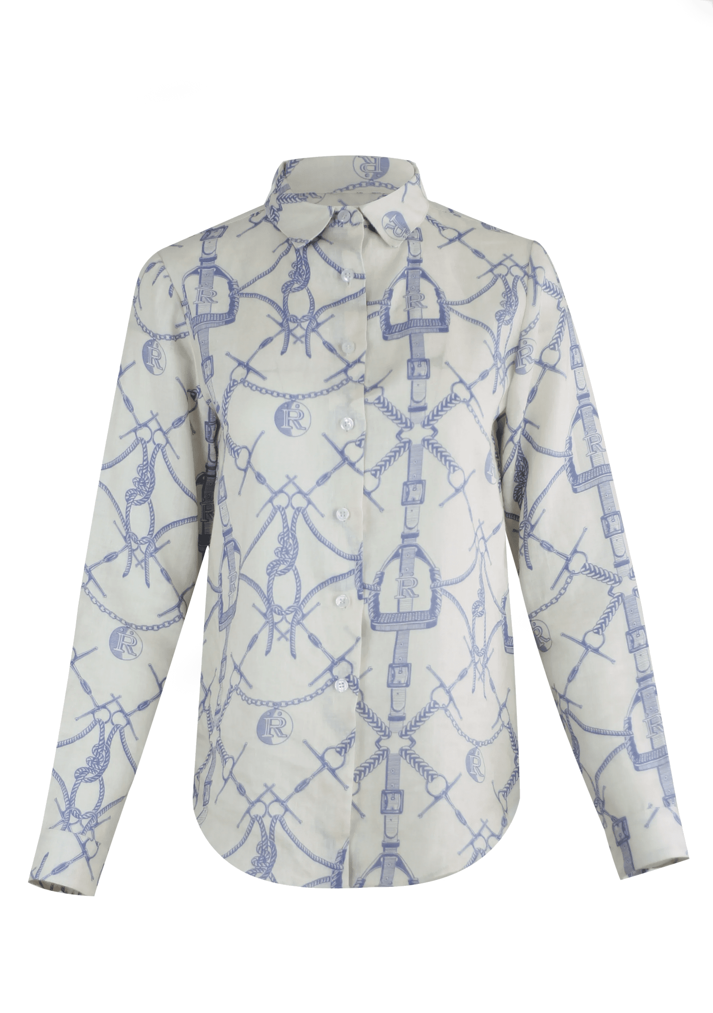 Rönner | Basic Linen Shirt | Morsetti Print | Cielo
